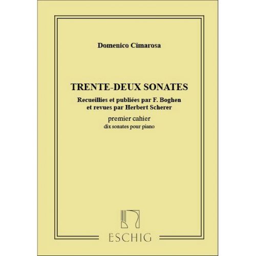 Cimarosa 32 Sonates - Ier Cahier, 10 Sonates Pour Piano