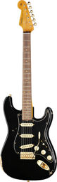 LTD Custom 62 Strat Relic AB Aged Black