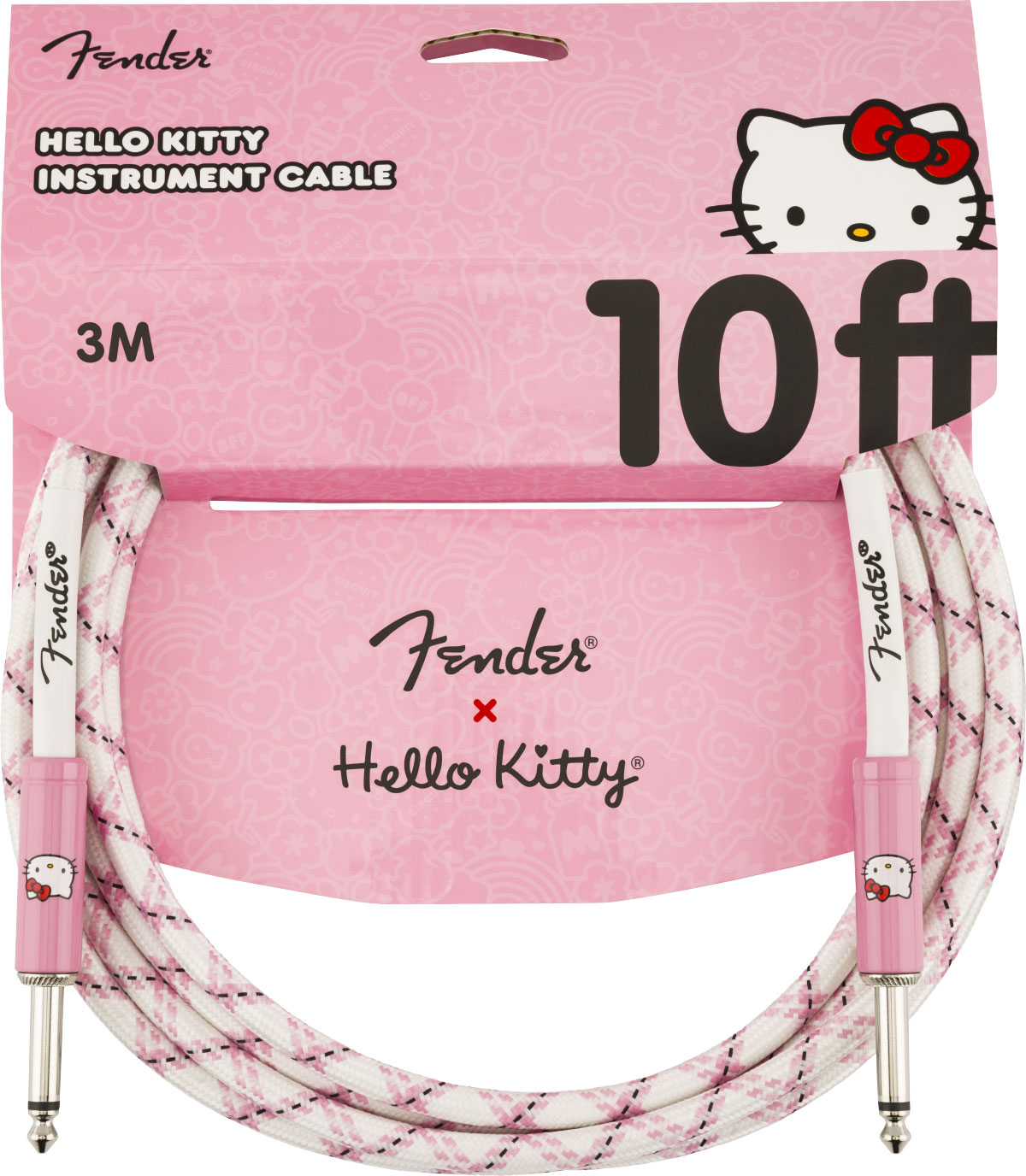 x Hello Kitty White/Pink Woven Cable 3m