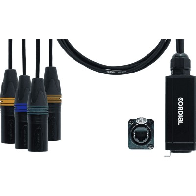 Adaptateur DMX - RJ45 4 XLR Mâles 5 Points 70 CM