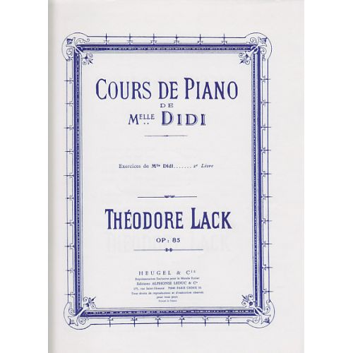 LACK THEODORE - COURS DE PIANO DE MLLE DIDI EXERCICES VOLUME 2 PIANO