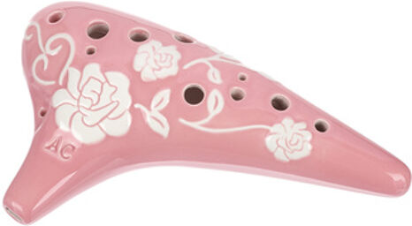 12H Ocarina C3 Roses pink Rose brillant glacé avec motif élégant roses