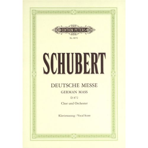 Schubert Franz - German Mass/deutsche Messe D872 - Mixed Choir (par 10 Minimum)