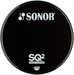 PB20BL SQ2 Bass Reso Head Noir avec logos Sonor