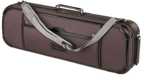 Leather & Nylon Violin Case GY gris avec cuir noir