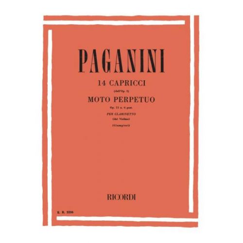 Paganini N. - 14 Capricci (dall'op.1) E 'moto Perpetuo' Op.11 N.6 - Clarinette
