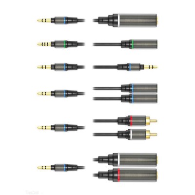Iline Mobile Music Cable Kit Collection de 6 Cables Audio Haute Qualite Pour Appareils Mobiles