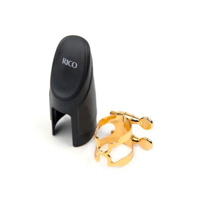 Ligature H et Couvre-bec Saxophone Soprano Doré