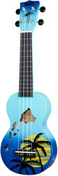 Hawaii Blue Ukulele Bleu avec graphisme hawaïen