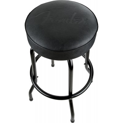 Embossed Black Logo Barstool Black-Black 30
