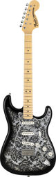 MIJ Strat MN Black Paisley Black Paisley