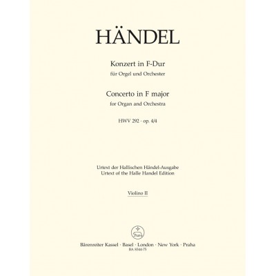Haendel - Konzert In F-dur (fa Majeur) Orgue et Orchestre