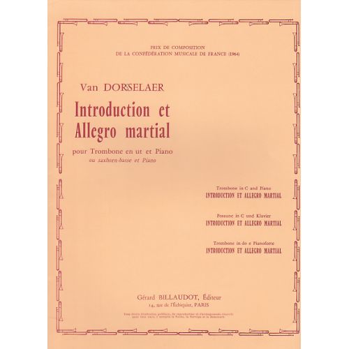Dorssel Willy Van - Introduction Et Allegro Mial - Trombone, Piano