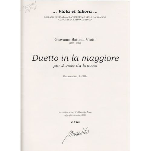 Viotti Giovanni Battista - Duetto Per 2 Viole