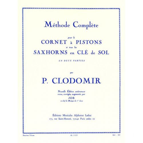 Clodomir P. - Methode Complete Vol.2 Pour Le Cornet A Pistons Ou Tout Saxhorn Cle De Sol
