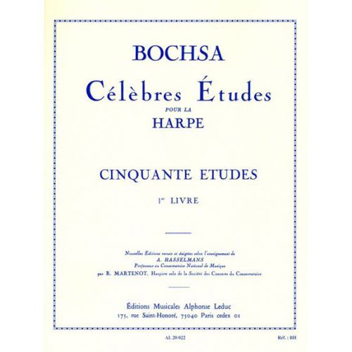 BOCHSA CH. - 50 ETUDES OP34 VOLUME 1- HARPE