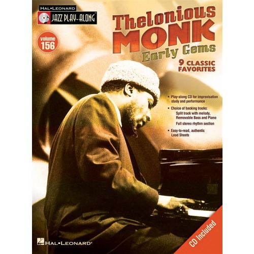 Jazz Play Along Volume 156 - Monk Thelonious Early Gems All Inst + CD - B Flat Instruments