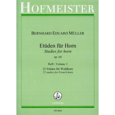 Muller B.E. - Etuden Op. 64, Vol. 1 : 22 Etudes - Cor