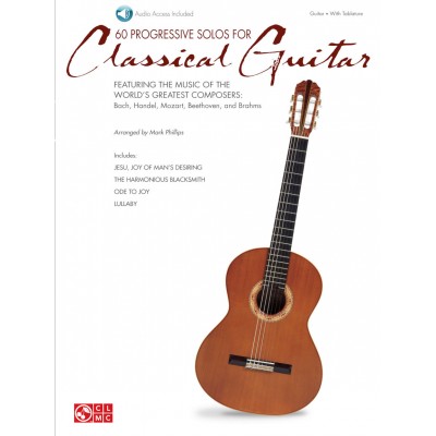 60 Progressive Solos For Classical Guitar + Audio En Ligne - Guitar