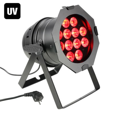 PAR 64 CAN RGBWA+UV 10 WBS - PROJECTEUR PAR 12 LED - 10 W RGBWA+UV 6 EN 1 - BOÎTIER NOIR