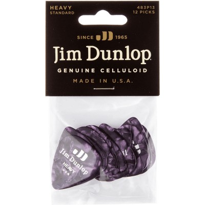 Mediator Celluloid Purple Perloid Heavy 12 Pack
