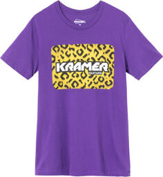Leopard Tee L Lilas avec logo néon