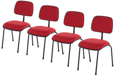 Orchestra Chair Red 4pc Rouge