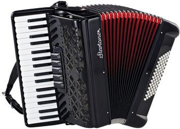 Piano Accordion 72 Black MKII Noir avec soufflet rouge