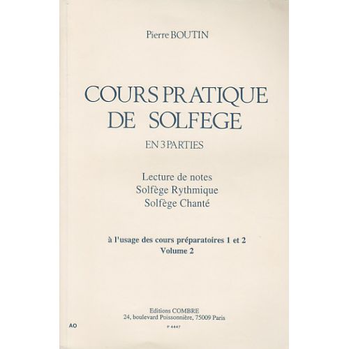 Boutin Pierre - Cours Pratique De Solfege En 3 Parties Vol.2