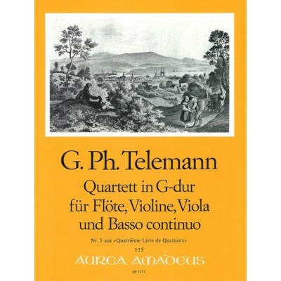 Telemann - Quartet In G-dur TW 43:G5 - Score & Parts