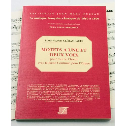 Clerambault N. - Motets A 1 et 2 Voix Pour Tout Le Choeur Avec Basse Continue Pour L'orgue
