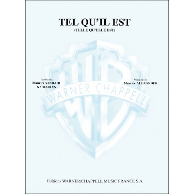 TAGLIB PARTITION VARIETE - FREHEL - TEL QU'IL EST (TELLE QU'ELLE EST) - PIANO, CHANT