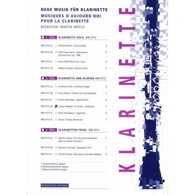 Mader Urban - Im Kreis - Drehend - Clarinet, Piano