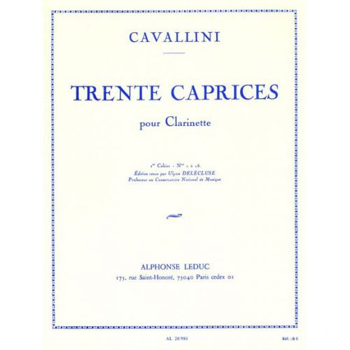 CAVALLINI E. - 30 CAPRICES VOLUME 1 (1 A 18) - CLARINETTE