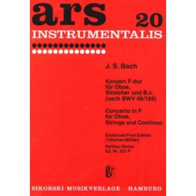 Jean-Sebastien - Concerto In F Major For Oboe, Strings And Basso Continuo - (Bwv 49/169) - Scor