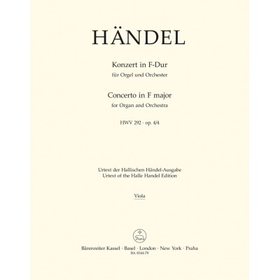 Haendel - Konzert In F-dur (fa Majeur) Orgue et Orchestre