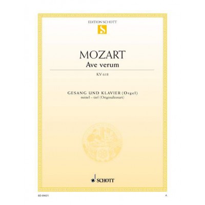 Mozart - Ave Verum KV 618 - Medium (low) Voice et Piano (orgue/harmonium)