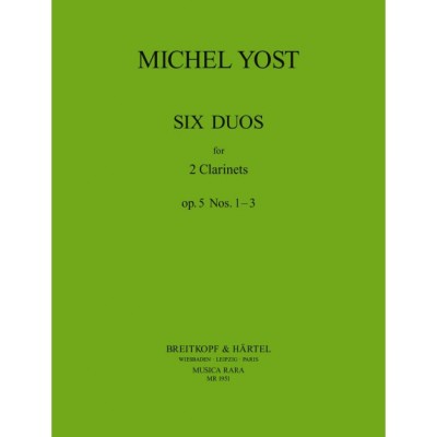 Yost - 6 Duos Op. 5 NR. 1-3 Op. 5 NR. 1-3 - 2 Clarinettes