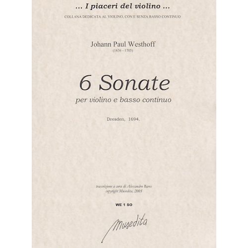 Westhoff Johann Paul - Sonate A Violino E Basso Continuo