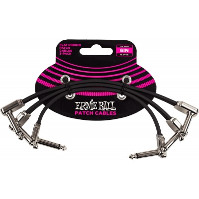Cables Instrument Patch Pack de 3 - Coudé Fin & Plat - 15 CM