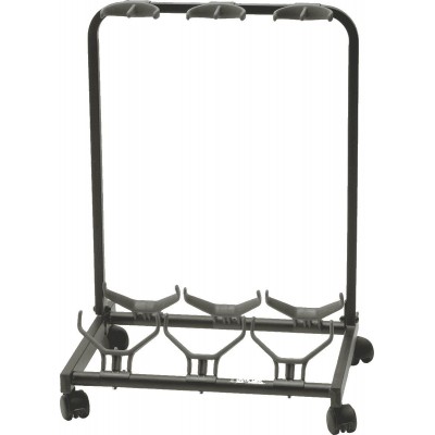 GS430 Stand pour 3 Guitares avec Roulettes Noir