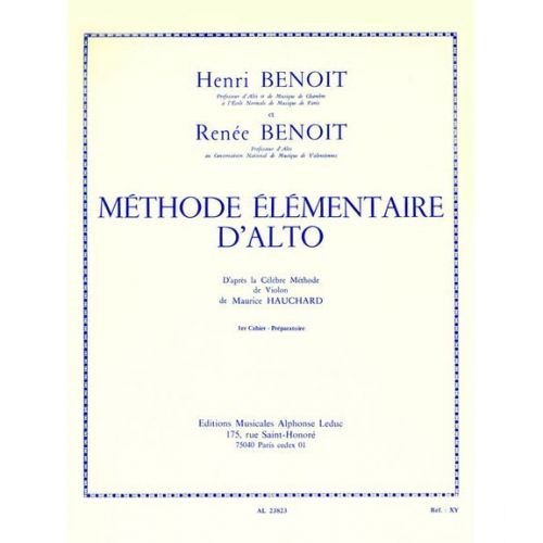 Benoit Henri & Renee - Methode Elementaire D'alto Vol.1