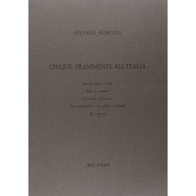 BUSSOTTI SYLVANO - BUSSOTTI - CURVA DELL'AMORE (EXTR.DE 5 FRAMMENTI ALL'ATALIA)