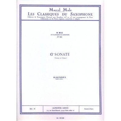 Sonata No. 6 (Saxophone/Piano)