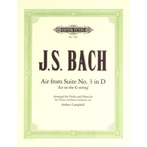 Bach Johann Sebastian - 'air On The G String' From Orchestral Suite No.3 In D - Violin And Piano
