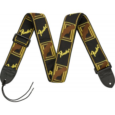 2 Monogrammed Strap, Black/Yellow/Brown