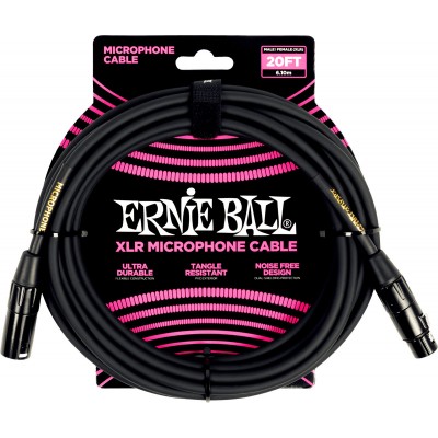 Cbles Microphone Classic XLR Mâle/XLR Fem 6M Noir