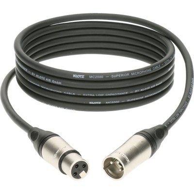 M2 Mic Cable Noir 10M XLR 3P. Femelle Male Klotz