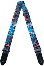 Guitar Strap Jacquard Paisley Bleu