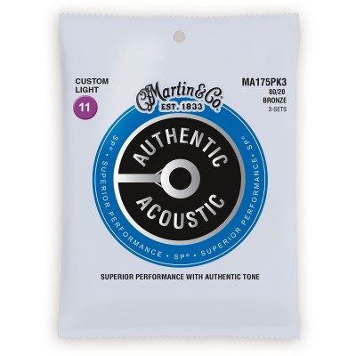 MA175PK3 Authentic 80/20 Custom Light 11-52 Pack de 3